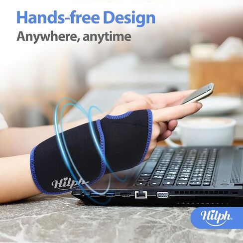 Hilph® Wrist Ice Pack Wrap for Pain Relief, Reusable Wrist Support Brace with Gel Pack Hot & Cold Therapy Hand Ice Pack for Carpal Tunnel, Soreness, Tendonitis, Swelling in Kuwait