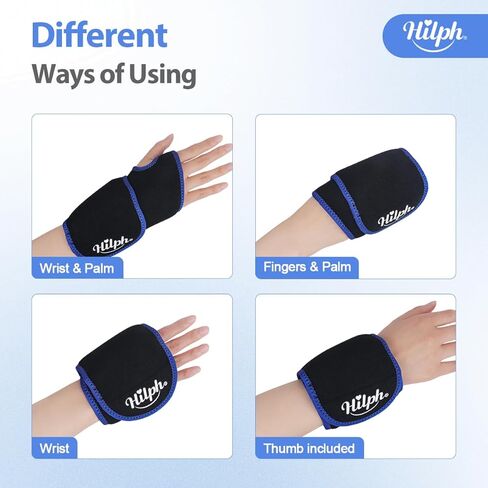 Hilph® Wrist Ice Pack Wrap for Pain Relief, Reusable Wrist Support Brace with Gel Pack Hot & Cold Therapy Hand Ice Pack for Carpal Tunnel, Soreness, Tendonitis, Swelling in Kuwait