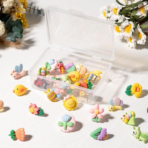 BeYumi 30Pcs Flower Push Pins Spring Summer Tropical Hawaiian Luau Hibiscus Flower Decorative Thumb Tacks Cute Creative Decorative Pushpins for Cork Board Bulletin Board Photo Wall Map Home Decoration in Kuwait