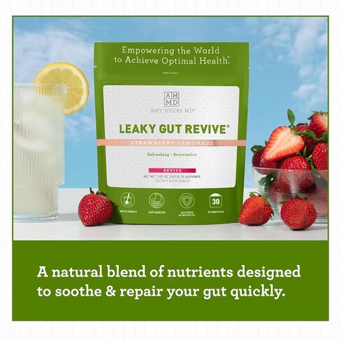Dr. Amy Myers Revive Powder for Leaky Gut Repair – L Glutamine Powder to Reduce Symptoms Like Constipation, IBS, Diarrhea, Bloating – Plant Based Supplement to Maintain A Healthy Gut Lining in Saudi Arabia