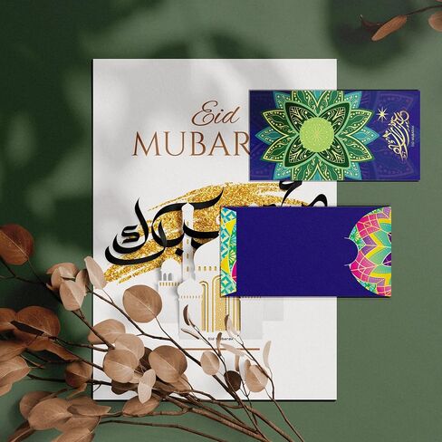 Money Envelopes for Cash, Assorted Colour Designs Money Holder, 7.5" x 3.8" Gold and Silver Foil Gift Envelope, Fancy Shagun Packet, Christmas Wedding Birthday Diwali Eid Gifting (10 Pack, 10 Styles) in Saudi Arabia