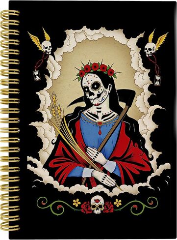 Gothic Skull Dead Moth Crescent Moon Star Night Celestial Stars Lined Hardcover Spiral Notebook Journal 5.5×8.3 Inch,College Ruled Notebook for Work Notes Journaling,Gothic Gifts for Women Girls in Kuwait