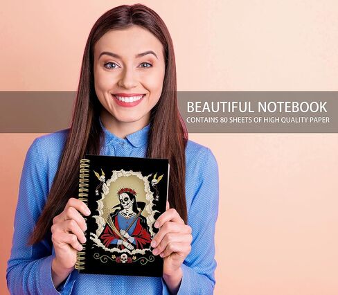 Gothic Skull Dead Moth Crescent Moon Star Night Celestial Stars Lined Hardcover Spiral Notebook Journal 5.5×8.3 Inch,College Ruled Notebook for Work Notes Journaling,Gothic Gifts for Women Girls in Kuwait