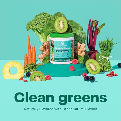 Amazing Grass Greens Blend Alkalize & Detox: Smoothie Mix, Cleanse with Super Greens & Beet Root Powder, Digestive Enzymes, Prebiotics & Probiotics, 30 Servings (Packaging May Vary) in Kuwait