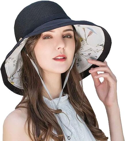 Women's-Mesh-Sun-Hats Beach Bucket Caps Outdoor-UV-Protection Foldable-Hat in Kuwait