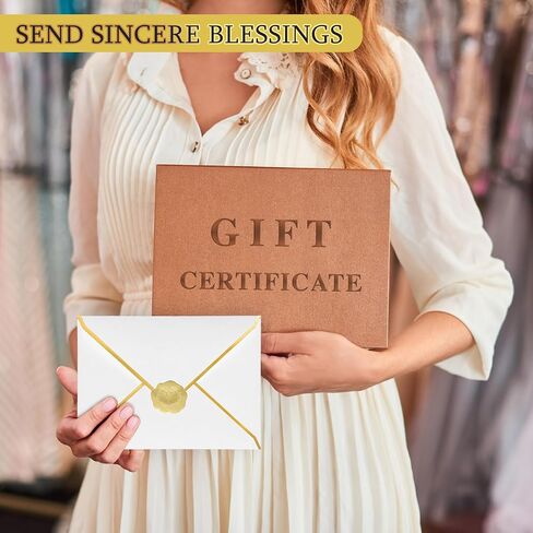 50 Pcs A7 Envelopes 5 x 7 Card Envelopes and 50 Pcs Gold Embossed Wax Seal Envelopes Self Adhesive V Flap Envelopes with Gold Border for Wedding Greeting Card Invitation (Dark Green) in Saudi Arabia