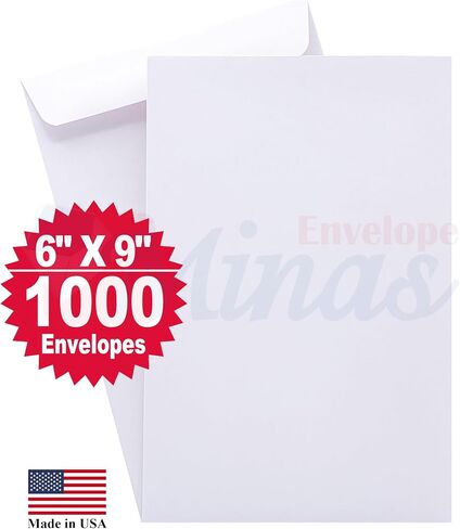 مغلف كتالوج 6 بوصة × 9 بوصة (نهاية مفتوحة) أبيض نسج 500 قطعة - MCT695NW in Kuwait