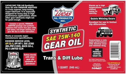 Lucas 10122 75/140 Synthetic Gear Oil - 1 Gallon in Saudi Arabia