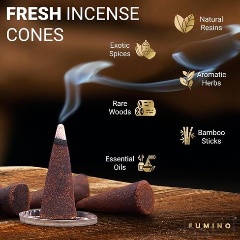 Fumino® Fresh Incense Cones Multipack Bundle 6 Boxes 120 Cones Masala Agarbatti Joss Scent Fragrance for Relaxation and Meditation, Home and House Décor in Kuwait