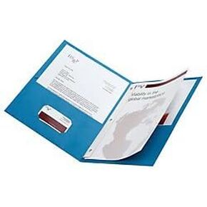 حافظات للعلامة التجارية Office Depot® ذات جيبين مع مثبتات، باللون الأبيض، عبوة من 10 قطع