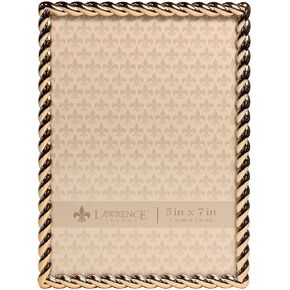 Lawrence Frames Rope Design Metal Frame, 5x7, Silver