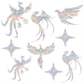 Shawula 32PCS Dragonfly Window Decals for Bird Strikes - Anti-Collision Window Decals to Save Birds from Window Collisions,Non Adhesive Reusable Vinyl Rainbow Window Stickers