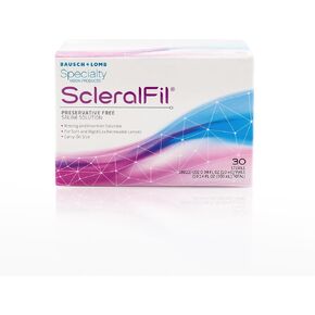 ScleralFil Preservative Free Saline Solution for Scleral, Soft, & Rigid Gas Permeable Lenses, Buffered Isotonic Rinsing & Insertion Solution, Travel Friendly Single-Use Vials, 0.34 Fl Oz (Pack of 30)