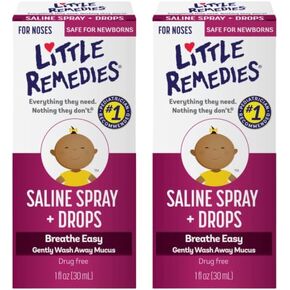 Little Remedies Little Noses Saline Spray Drops, 1 Fl Oz, Pack of 2