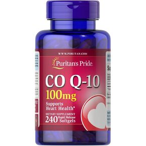 Puritan's Pride CoQ10 100mg, Supports Heart Health, 240 Rapid Release Softgels in Kuwait