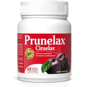 Prunelax Ciruelax Natural Laxative Regular for Occasional Constipation, Prunes, 60 Tablets