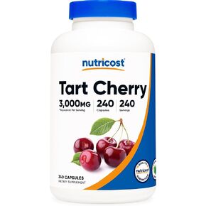 Nutricost Tart Cherry Extract 3000mg, 240 Vegetarian Capsules - Gluten Free, Non-GMO