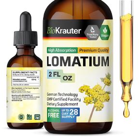Lomatium Root Tincture - Natural Lomatium Dissectum Herbal Supplement Liquid Drops to Support Immune System Function, Respiratory Wellness, Joint, Connective Tissue Health - 4 fl. oz.