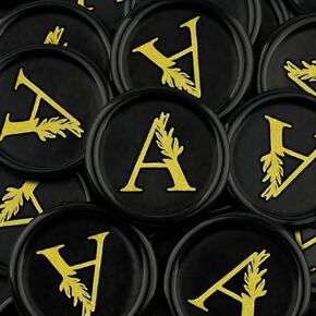 25Pcs Wax Seal Stickers Handmade Vintage Botanical Leaves Adhesive Letter Wax Stickers for Wedding Party Invitations, Envelope, Gift Wrap, Christmas(Initial K, Gold) in Saudi Arabia