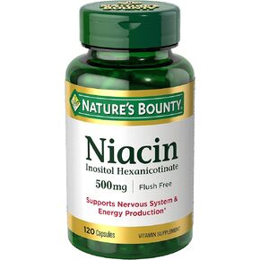 Set of 3 Nature's Bounty Niacin Flush Free 500 mg, 120 Capsules by Maven Gifts