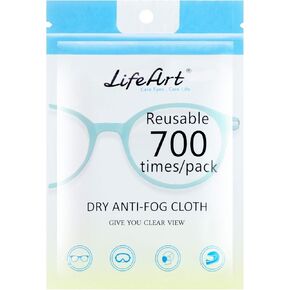 LifeArt Anti Fog Cloth for Eyeglasses, Microfiber Cleaning Cloth for Screen, Goggles and Ski Masks, Nano Technology, Reusable 700 Times, Safe on All Types of Lens Coating, Streak-Free (5 Pack)