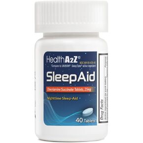 HealthA2Z® Sleep Aid | Doxylamine Succinate 25mg | 120 Tablets | Non Habit-Forming