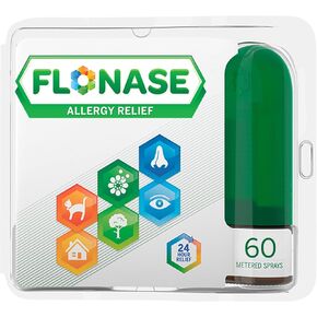 Flonase Allergy Relief Nasal Spray, 24 Hour Non Drowsy Allergy Medicine, Metered Nasal Spray - 60 Sprays