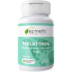 EZ Melts Dissolvable Melatonin, 5 mg, Sugar-Free, 2-Month Supply