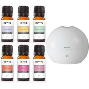 Basics KIT by Revive Essential Oils - 100% Pure Therapeutic Grade, for Diffuser, Humidifier, Massage, Aromatherapy, Skin & Hair Care - Cruelty Free - Unrefined Oils with No Fillers.