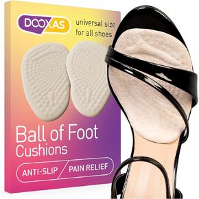 DOOXAS Ball of Foot Cushions for High Heels Shoes Metatarsal Pads for Women – Soft Gel Shoe Inserts Relieve Foot Pain – an Innovative Insoles Shape Design Adhesive Comfort (All in One Set)