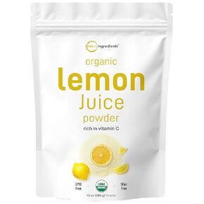 2 Pack Micro Ingredients Organic Lemon Juice Powder, 10 Ounce, Rich in Natural Vitamin C (Immune Vitamins) for Immune System, Great Flavor for Drinks, Smoothie & Beverages, Vegan