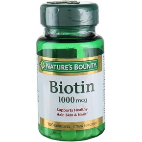 Nature's Bounty Biotin 1000 mcg Tablets 100 Count (Pack of 3)