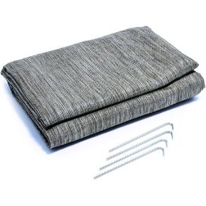 Camco Durable Reversible RV Camper Awning Mat - Keeps Dirt From Being Tracked - Perfect for Campsites, Beaches, Picnics 9' X 12'- Green (42820)