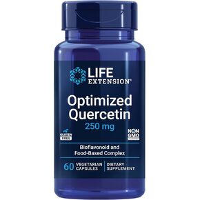 Life Extension Optimized Quercetin 250 mg - Non-GMO, Gluten Free - with vitamin C and Camu-Camu Extract - 60 Vegetarian Capsules