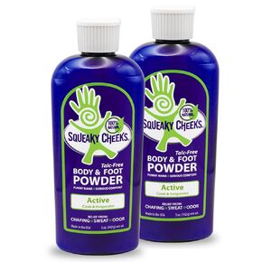 Squeaky Cheeks Cooling Body and Foot Powder (5oz) 2 Pack | Organic Talc-Free and All Natural Powder | Active Formula | Minty Fresh Scent With Essential Oils | Effective Relief From Chafing Sweat and Odor