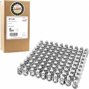 Wheel Accessories Parts Set of 20 Chrome 7/16 Lug Nuts Closed End Bulge Acorn Lug Nut Style 1.38" Long Cone Seat 19mm (3/4") Hex Wheel Lug Nut (7/16" UNF, Chrome)
