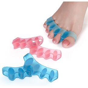 4 Pcs Toe Separator,Bunion Corrector for Women Men Toe Spacers to Correct Bunions Toe Straightener Toe Stretcher Big Toe Correctors Gel Toe Separators (Blue+Pink)