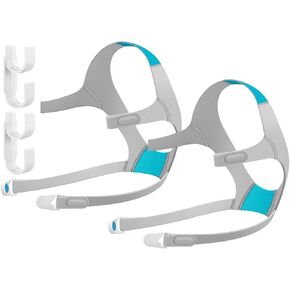 أغطية رأس بديلة من YONCOZY لـ AirFit F20 /AirTouch F20 (عبوة من قطعتين) - أشرطة أغطية الرأس CPAP لقناع الوجه الكامل F20، تتضمن مشابك وشماعة خرطوم (متوسطة)