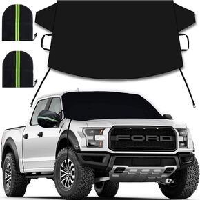 Car Windshield Cover for Ice and Snow, Windshield Frost Cover Ice Removal Wiper Protector, Enhanced 600D Oxford Fabric Windshield Snow Cover, Winter Car Accessories for Most Cars Trucks Vans SUVs