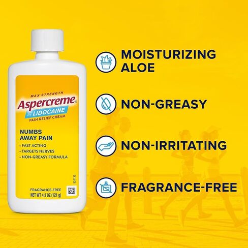 Aspercreme with Lidocaine Maximum Strength Pain Relief Cream, 4.3 Oz in Kuwait