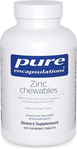 Pure Encapsulations Zinc Chewables | Supplement for Immune System Support, Growth and Development, and Wound Healing | 100 Chewable Tablets | Natural Orange Flavor in Saudi Arabia