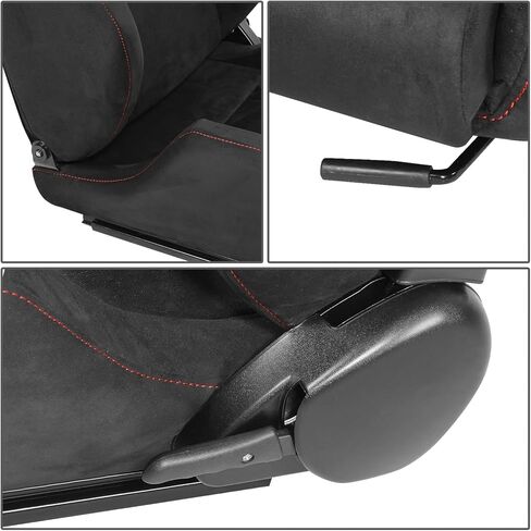 J2 Engineering J2-RS-002-BK Universal Reclinable Back Rest Racing Bucket Seats, 38" H X 21" W X 23" D, 1 Pair, Black in Kuwait