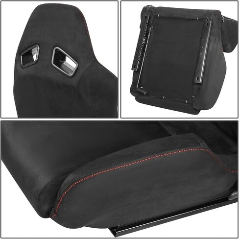 J2 Engineering J2-RS-002-BK Universal Reclinable Back Rest Racing Bucket Seats, 38" H X 21" W X 23" D, 1 Pair, Black in Kuwait