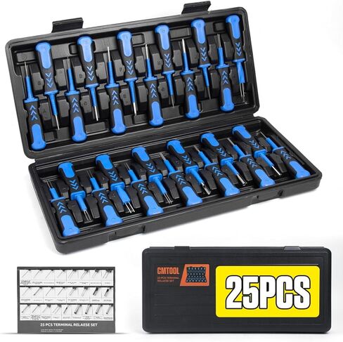 Terminal Removal Tool Kit 23pcs Terminal Ejector Kit, Depinning Tool with Rubber Handle, Electrical Connector Pin Removal Tool for Vehicles, Universal Terminal Removal Kit Car Pin Extractor Tool Set in Saudi Arabia