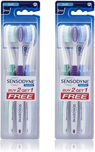 Sensodyne Sensitive Toothbrush Soft Sensitive Teeth, 3 Count (Pack of 2) in Saudi Arabia