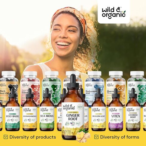 Ginger Liquid Extract - Organic Ginger Root Drops - Ginger Supplements for Digestive Support - Vegan, Alcohol Free Tincture - 2 fl oz in Saudi Arabia