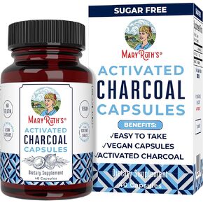 MaryRuth's Activated Charcoal Capsules | Supplement for Natural Detoxification | Alleviates Gas | Derived from Coconut Shells | Vegan | Non-GMO | Gluten Free | 40 Count