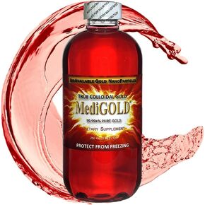 MediGOLD True Collodal Gold Dietary Supplement - 500 mL (16.9 Fl Oz) in Clear BPA-Free Plastic Bottle