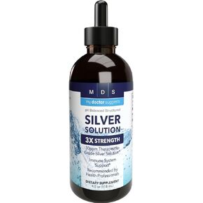 Structured Colloidal Silver Liquid Solution 30ppm Mineral Alkaline pH, Immune Support Supplement 16 Oz