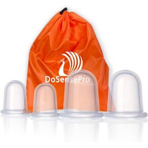Cupping Therapy Set Massage Cups - by DoSensePro - Acupuncture Home Cupping Therapy Set for Arthritis, Pain Relief, Anti Aging, Anti Cellulite - Best Relaxation Treat - 6 Silicone Vacuum Cups